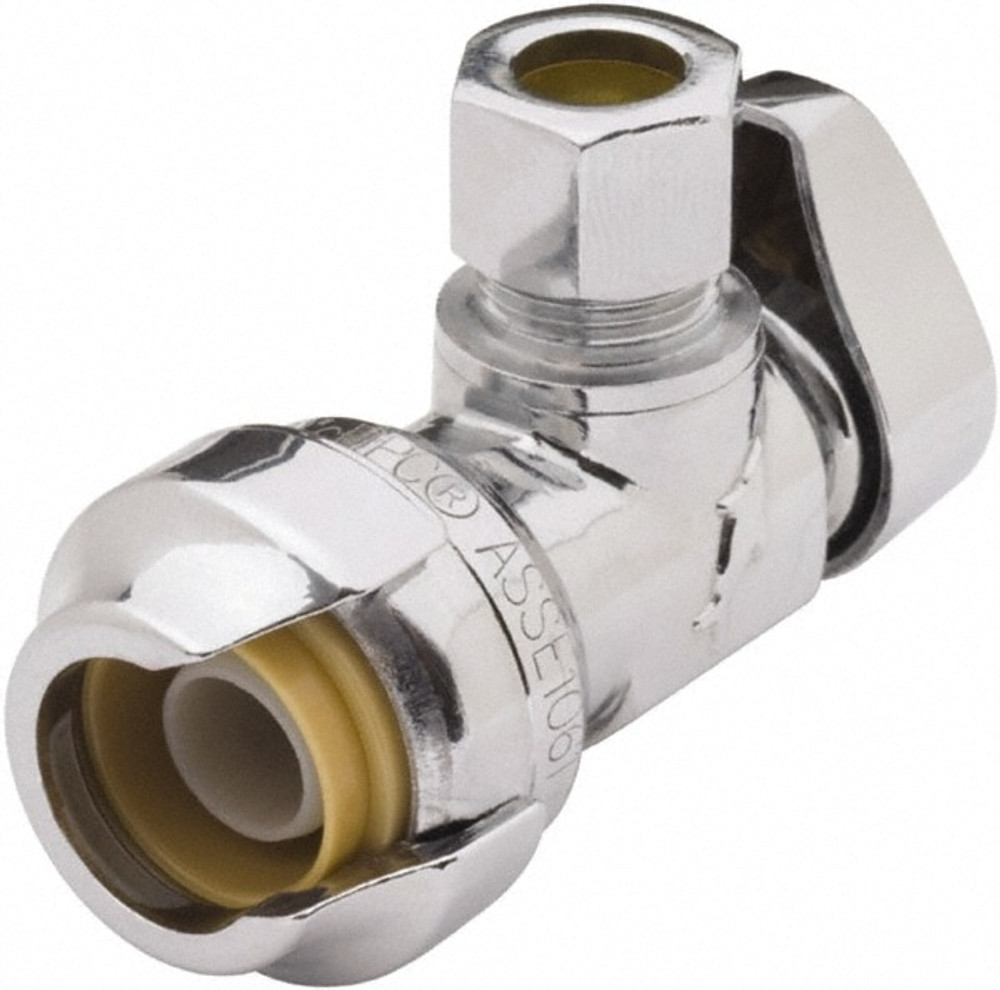 SharkBite 23036-0000LF 1/2 & 3/8" Pipe, 200 psi WOG Rating, Brass Angle Stop Valve