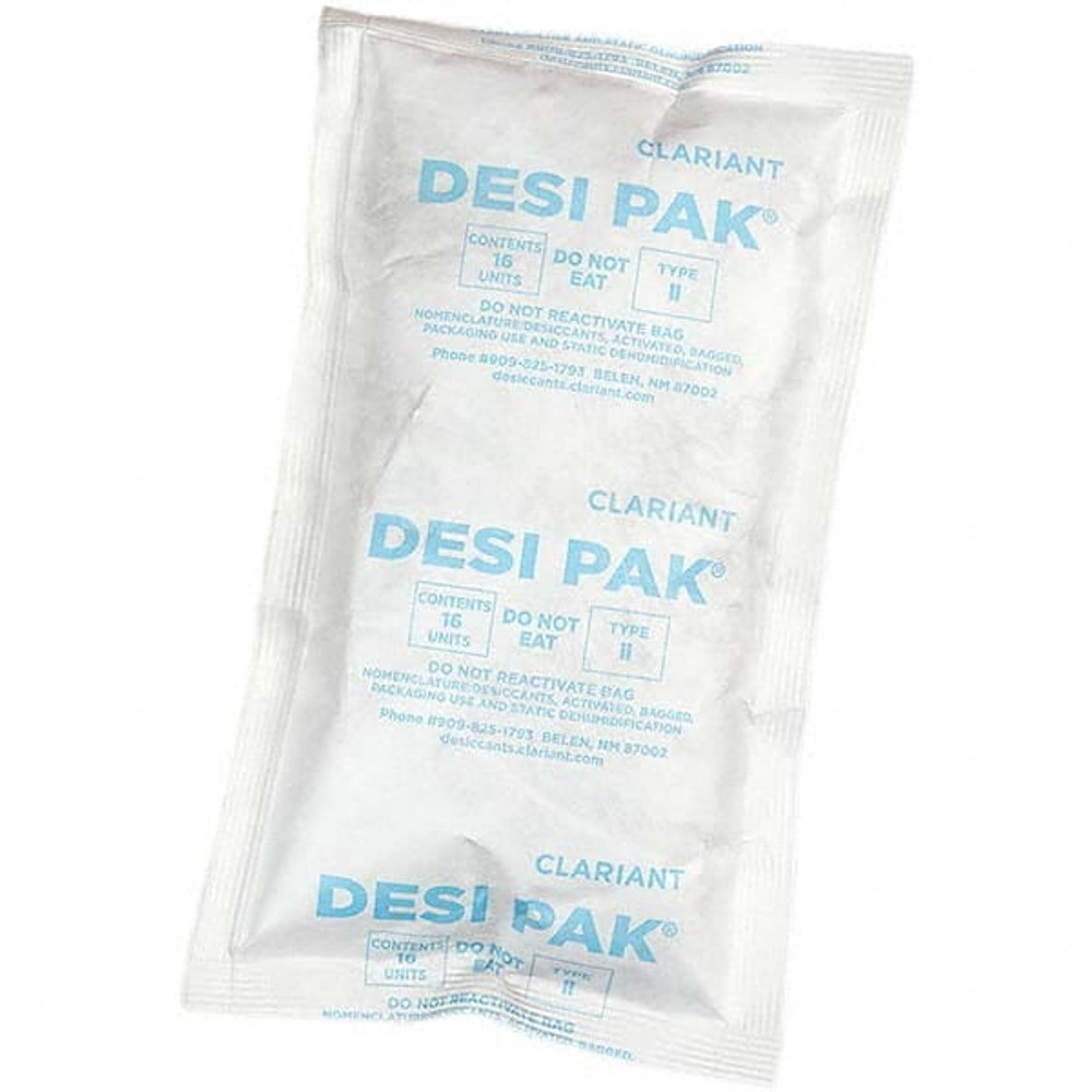 Armor Protective Packaging D16UCT-D Desiccant Packets; Material: Clay ; Packet Size: 16 oz ; Container Type: Drum ; Area Protected: 13.33ft3 ; Number of Packs per Container: 150 ; UNSPSC Code: 41123003