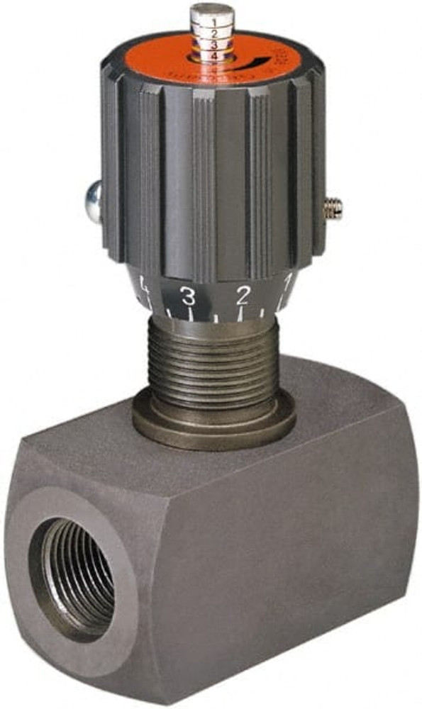 HYDAC 705018 Needle Valve: Straight, 1/4" Pipe, NPT End, Carbon Steel Body, FKM Fluorocarbon Seal