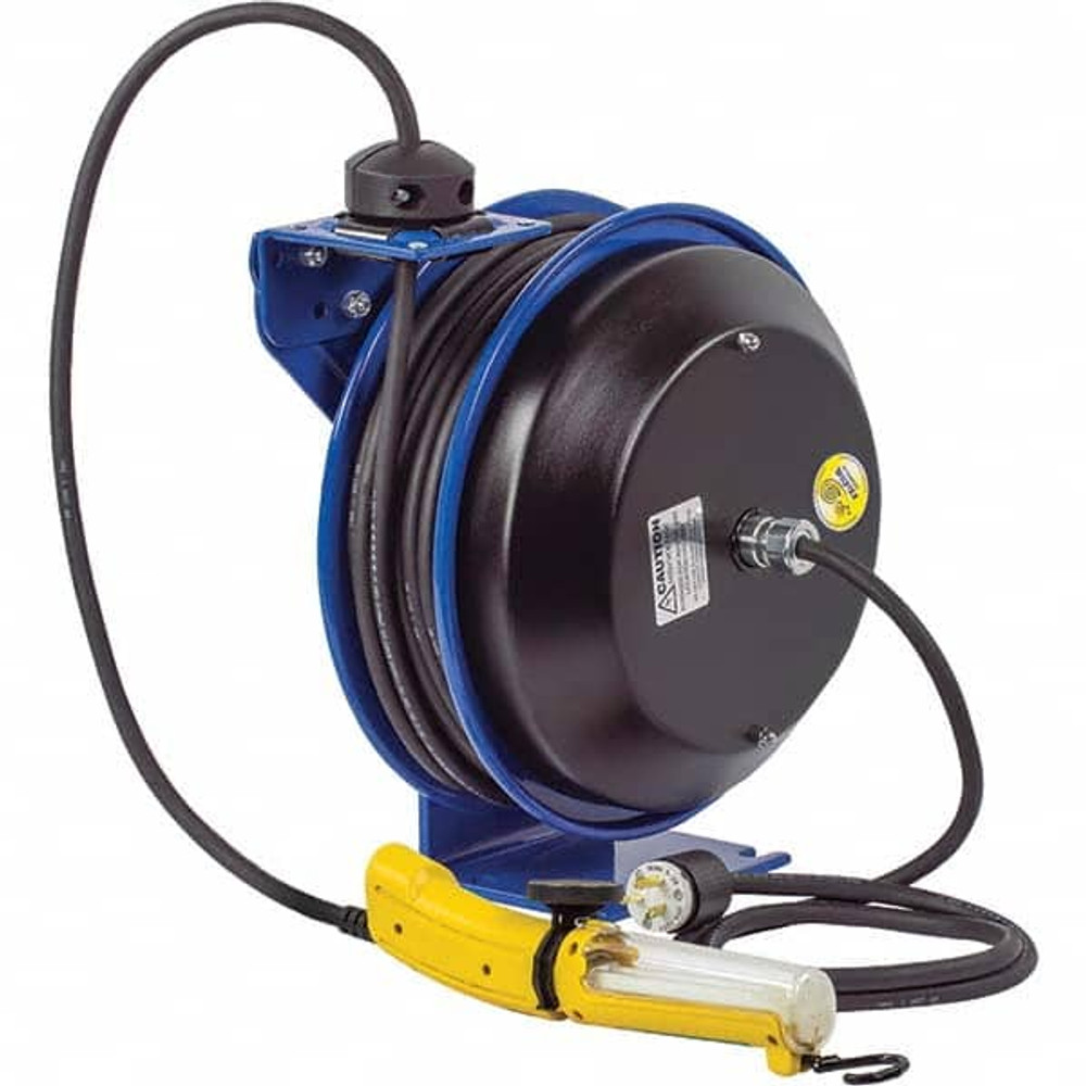 CoxReels EZ-PC13-5016-D Cord & Cable Reel: 16 AWG, 50' Long, Fluorescent Angle Light with Tool Tap Plug End