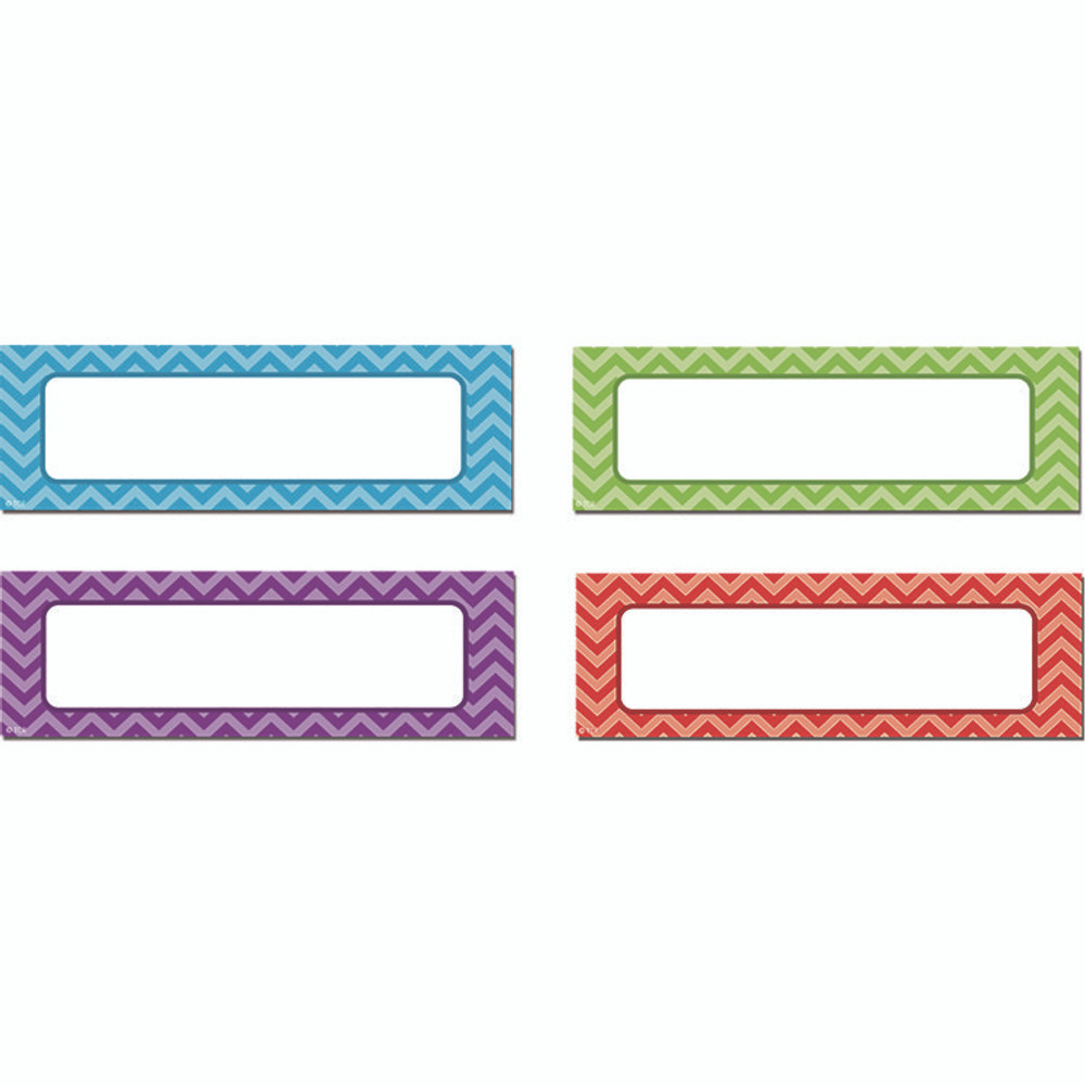 TEACHER CREATED RESOURCES 77204 Chevron Labels Magnetic Accents, 10 Assorted Colors, 4.75" x 1.5", 20/Pack