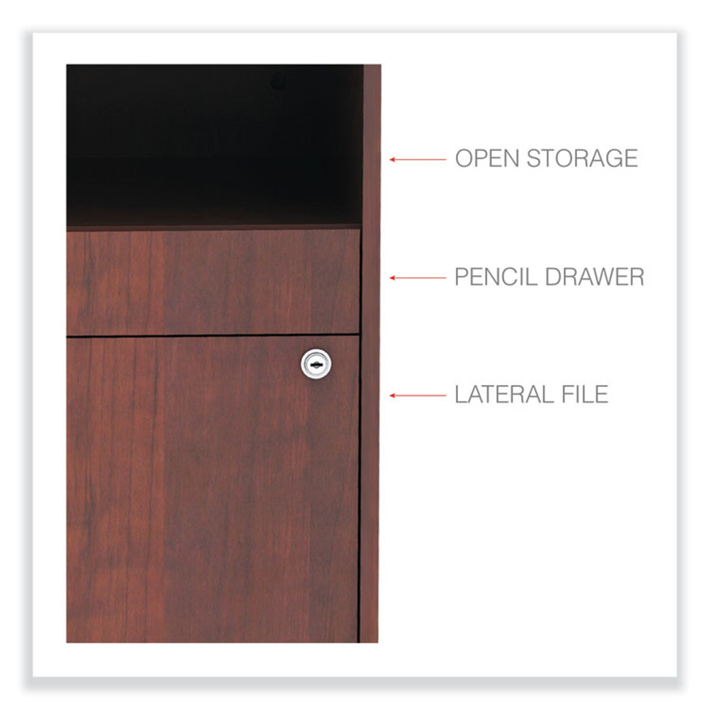 ALERA LS583020MC Alera Open Office Desk Series Low File Cabinet Credenza, 2-Drawer: Pencil/File, Legal/Letter, 1 Shelf,Cherry,29.5x19.13x22.88