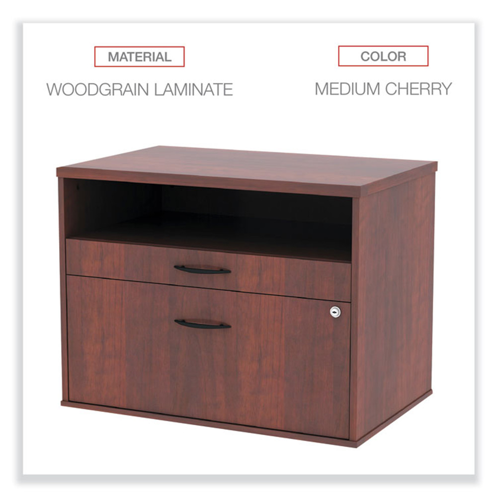 ALERA LS583020MC Alera Open Office Desk Series Low File Cabinet Credenza, 2-Drawer: Pencil/File, Legal/Letter, 1 Shelf,Cherry,29.5x19.13x22.88