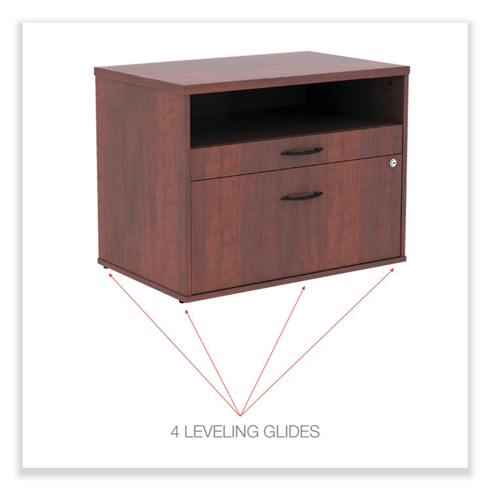 ALERA LS583020MC Alera Open Office Desk Series Low File Cabinet Credenza, 2-Drawer: Pencil/File, Legal/Letter, 1 Shelf,Cherry,29.5x19.13x22.88