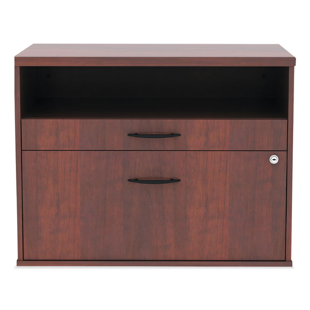 ALERA LS583020MC Alera Open Office Desk Series Low File Cabinet Credenza, 2-Drawer: Pencil/File, Legal/Letter, 1 Shelf,Cherry,29.5x19.13x22.88