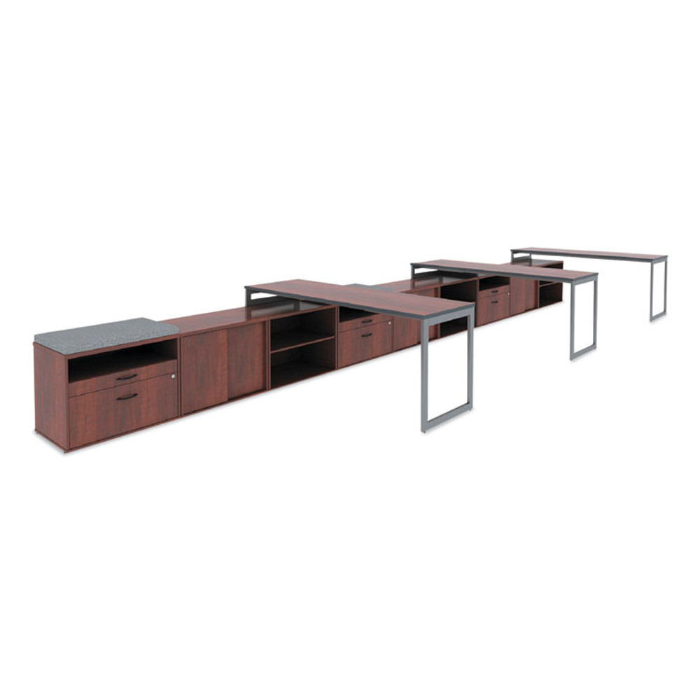 ALERA LS583020MC Alera Open Office Desk Series Low File Cabinet Credenza, 2-Drawer: Pencil/File, Legal/Letter, 1 Shelf,Cherry,29.5x19.13x22.88