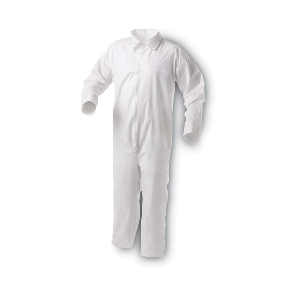 SMITH AND WESSON KleenGuard™ 38919 A35 Liquid and Particle Protection Coveralls, Zipper Front, X-Large, White, 25/Carton