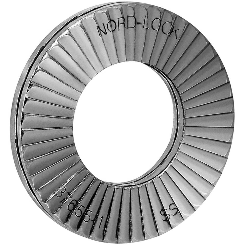 Nord-Lock 2750 Wedge Lock Washer: 1.658" OD, 0.928" ID, Stainless Steel, 316L