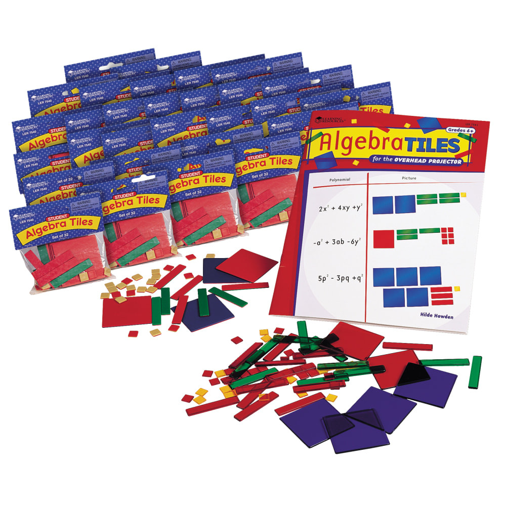 LEARNING RESOURCES, INC. LER7547 Learning Resources Algebra Tiles Classroom Sets, Grades 6 - 12, Pack Of 30