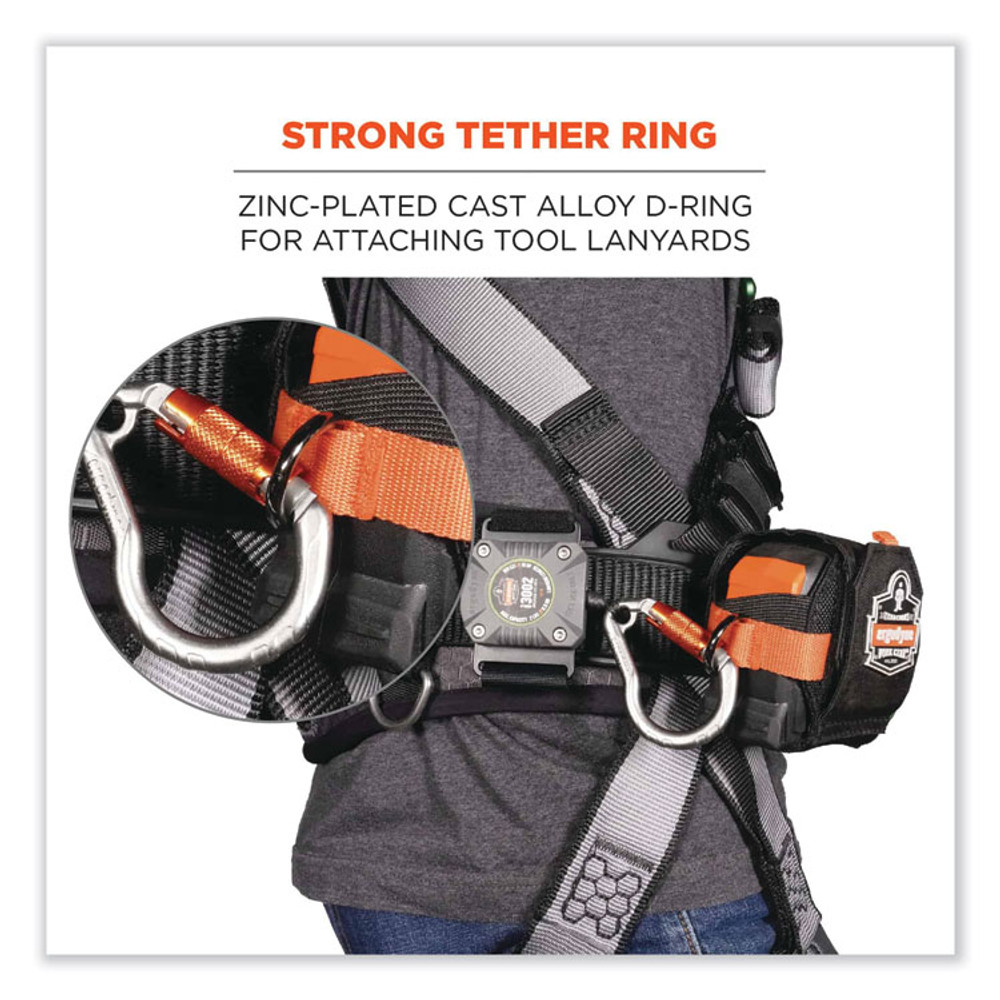 TENACIOUS HOLDINGS, INC. ergodyne® 19771 Squids 3770 Belt Clip Tape Measure Holder, X-Large, 3.62 x 7.25 x 2.5, Polyester, Black