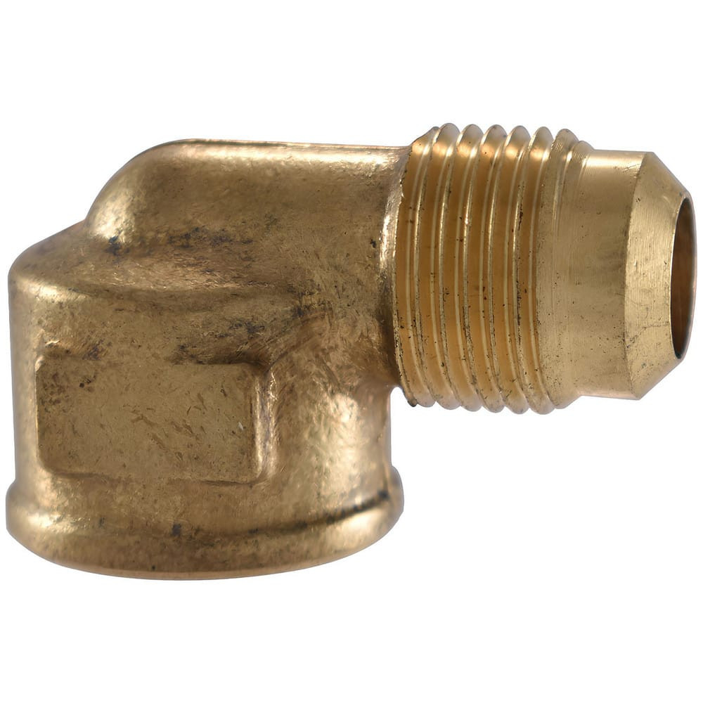 CerroBrass P-E3-8E Brass Flared Tube Female Elbow: 1/2" Tube OD, 3/4 Thread, 45 ° Flared Angle