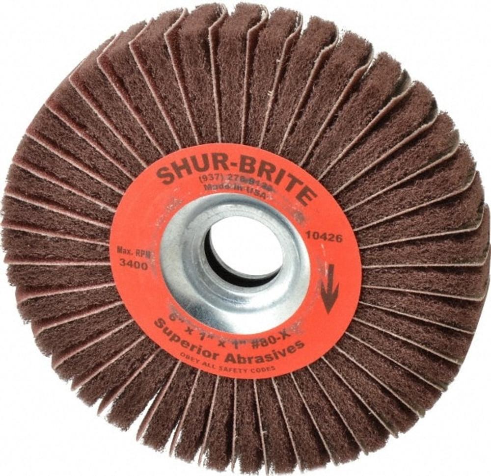 Superior Abrasives A009136 6 x 1" 80 Grit Aluminum Oxide Unmounted Flap Wheel