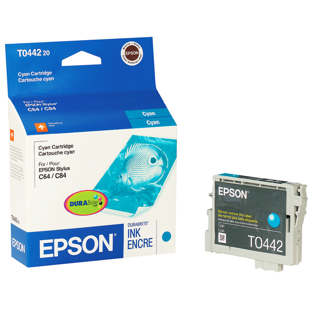 EPSON AMERICA INC. Epson T044220-S  T0442 DuraBrite Cyan Ink Cartridge, T044220