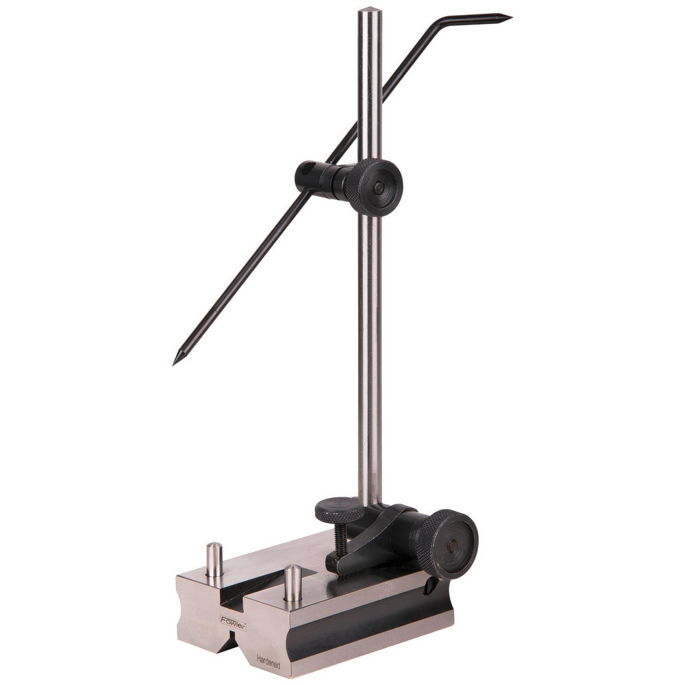 Fowler 521550070 Indicator Transfer & Comparator Gage Stands; Arm Style: Fine Adjustment ; Stand Type: Indicator Transfer Stand ; Material: Steel ; Base Shape: Rectangle ; Fine Adjustment: Yes ; Includes Anvil: No