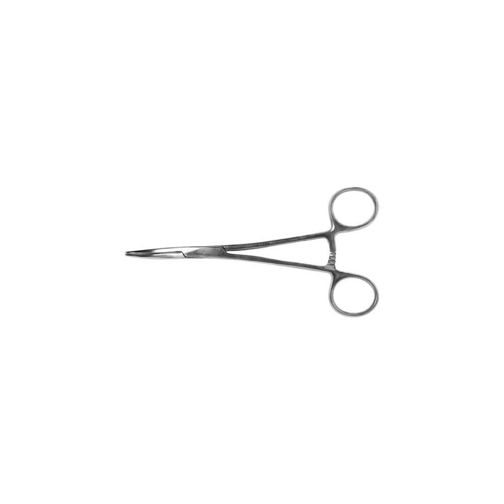 Excel Blades 55530 Hemostat Tweezer: All Purpose, Stainless Steel, Curved Tip, 5" OAL