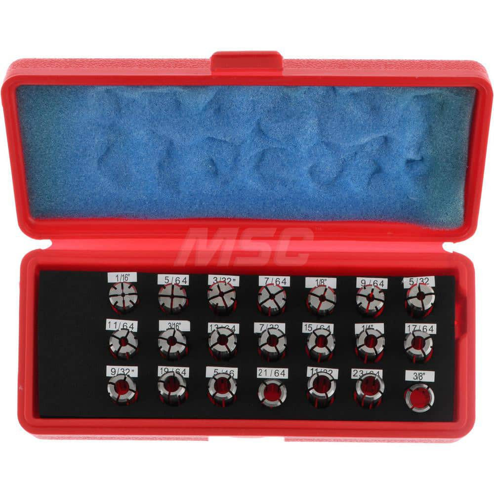 Accupro 784515 Collet Set: 21 Pc, Series DA200, 1/16 to 3/8" Capacity