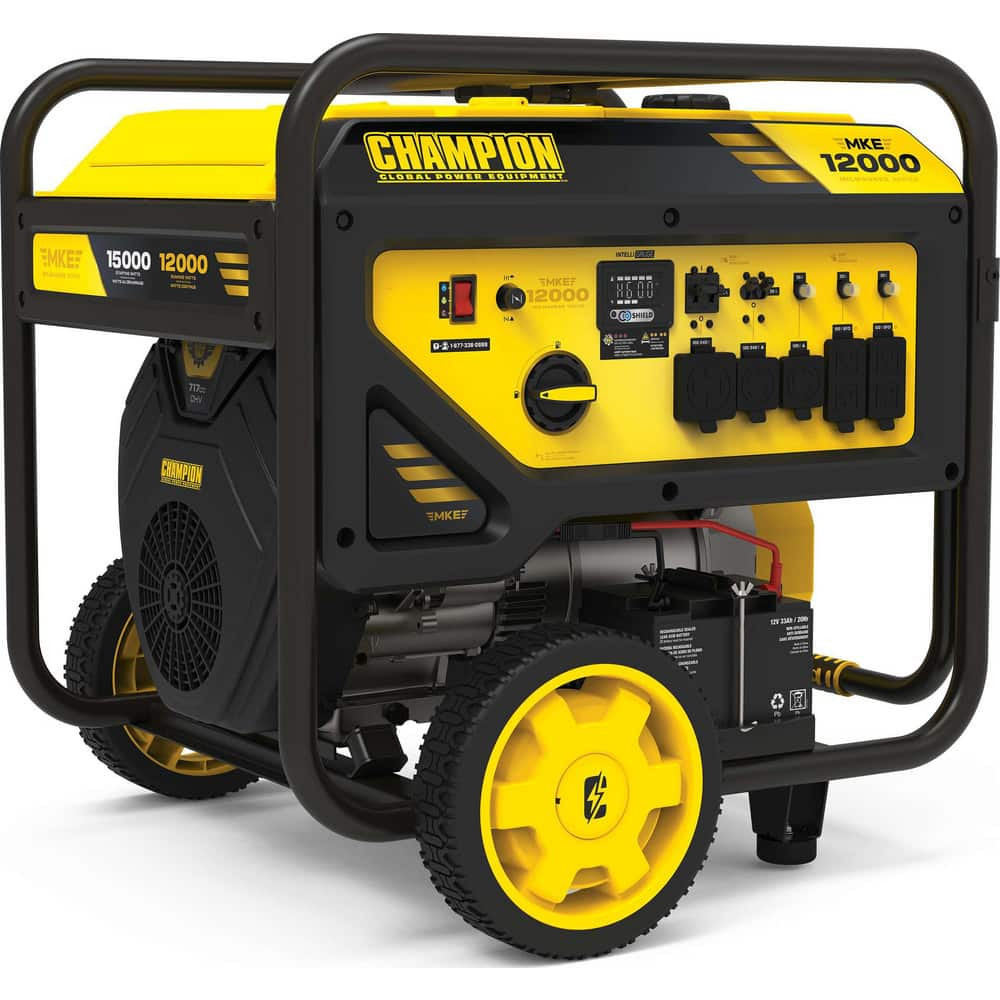 Champion Power Equipment 201160 Portable Power Generators; Starting Method: Recoil ; Running Watts: 12000kW ; Starting Watts: 15000kW ; Run Time Half Load: 9hr ; Number Of Outlets: 7.000