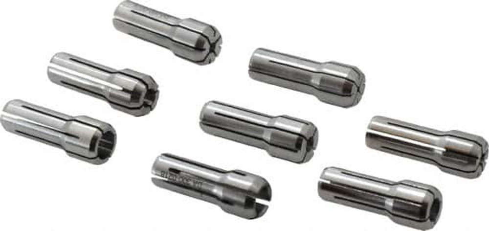 Parlec DA300-S008 Collet Set: 8 Pc, Series DA300, 1/4" Capacity