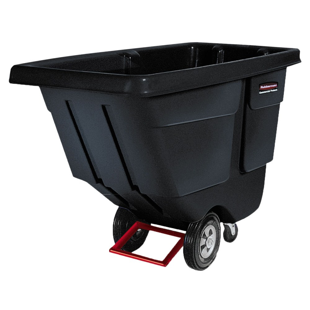 RUBBERMAID 131400BK  Commercial 850lb Capacity Utility Tilt Truck - 850 lb Capacity - 33.50in Width x 72.20in Depth x 43.80in Height - Black - 1 Each