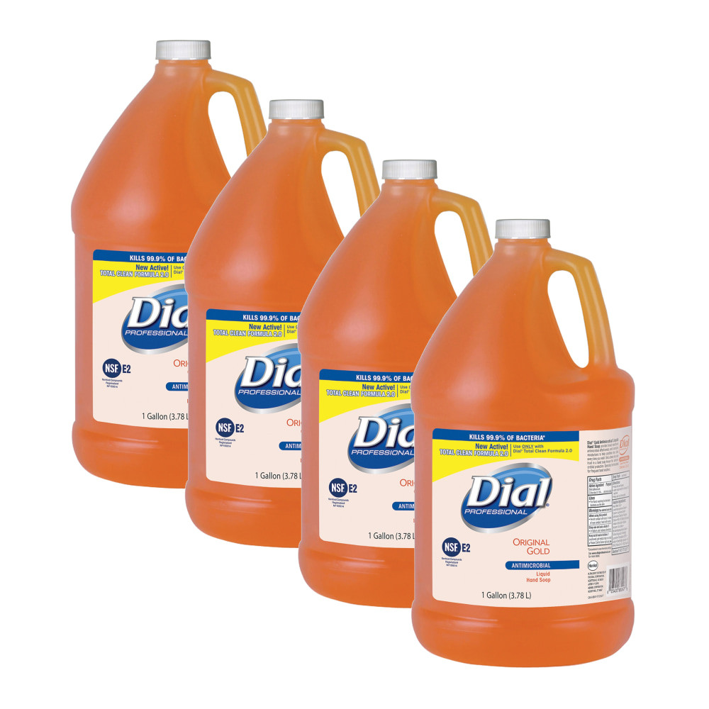 THE DIAL CORPORATION 88047CT Dial Original Gold Antibacterial Liquid Hand Soap, 128 Oz, Carton Of 4 Bottles