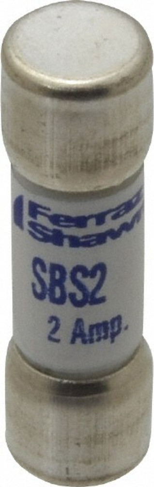 Ferraz Shawmut SBS2 Cylindrical Fast-Acting Fuse: 2 A, 10.3 mm Dia