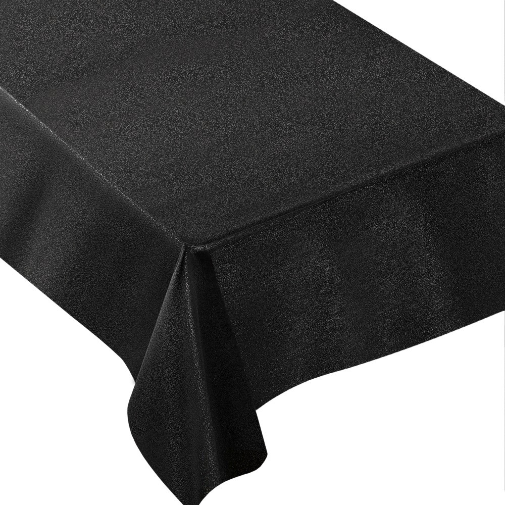 AMSCAN CO INC Amscan 570529.10  Metallic Fabric Table Cover, 60in x 104in, Black