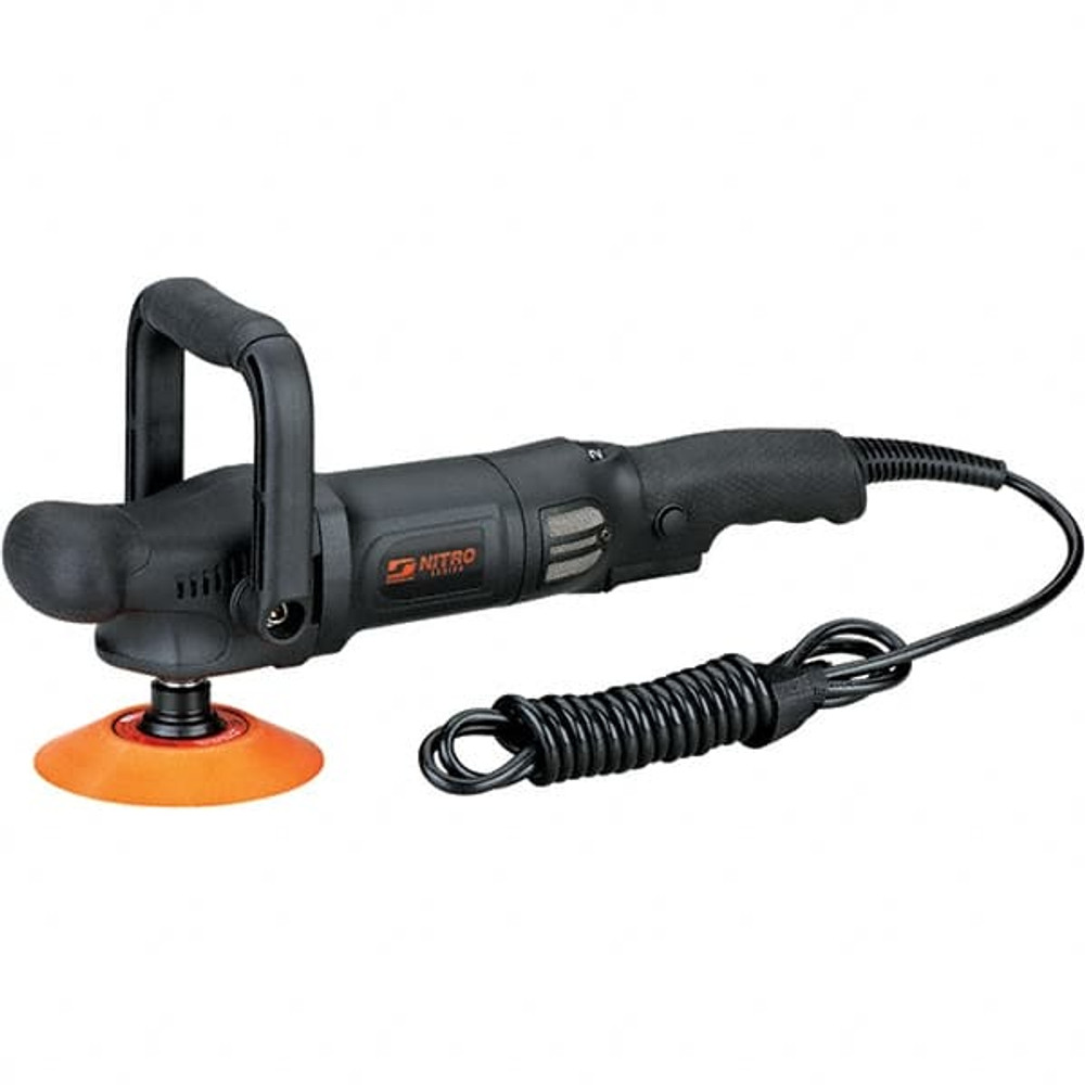 Dynabrade RB3 Handheld Buffers & Polishers; Product Type: Buffer ; Pad Diameter: 5-8 in ; Spindle Thread Size: 5/8-11 ; Voltage: 110; 110V ; Amperage: 11A ; Includes: 57544 5" (127 mm) Dia. Pad