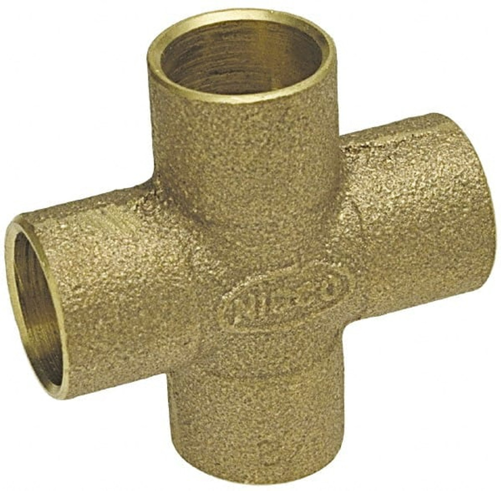 NIBCO B271100 Cast Copper Pipe Cross: 1" Fitting, C x C x C, Pressure Fitting