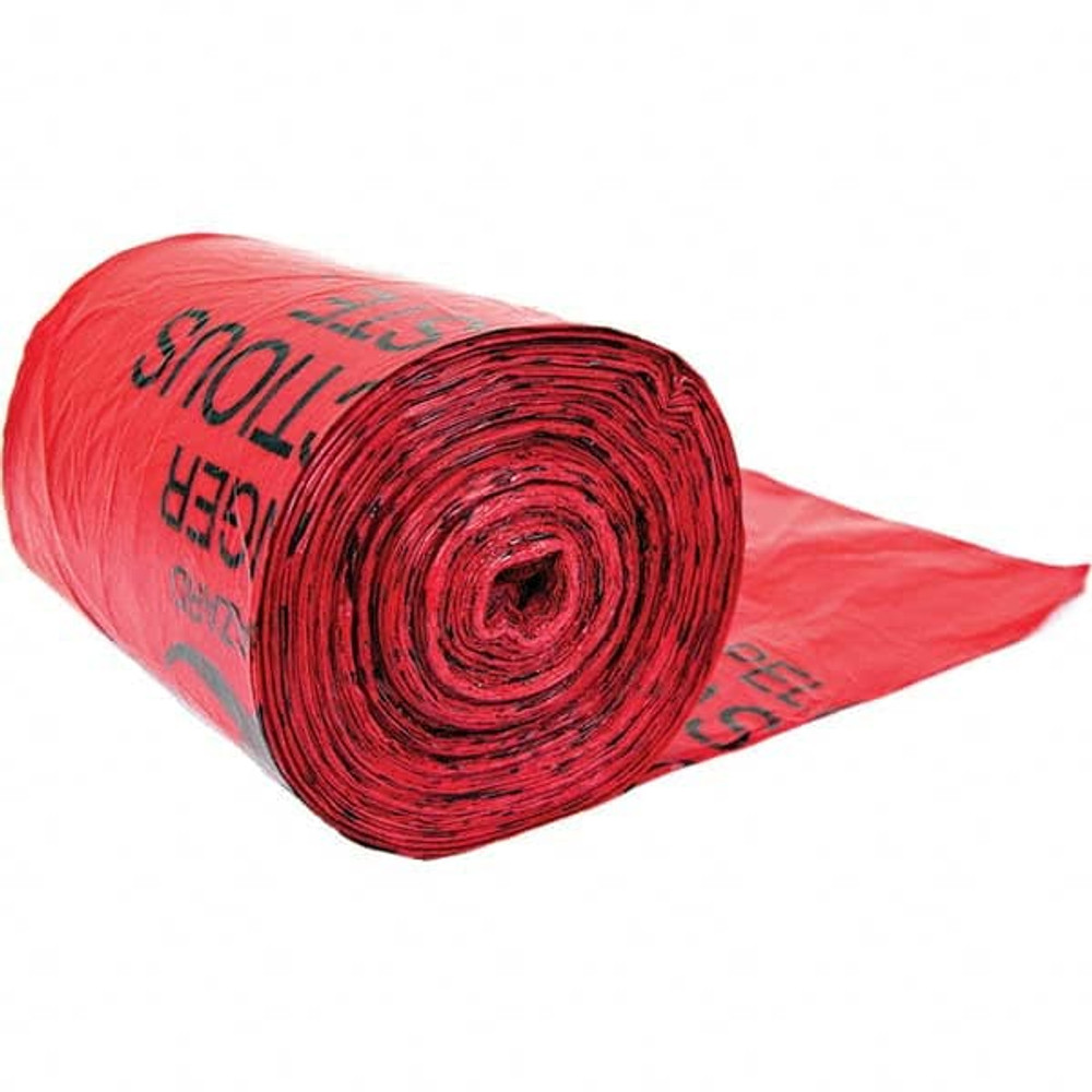 Justrite. 05901 Hazardous Waste Bags; Capacity: 10.000 ; Material: HDPE ; Overall Thickness: 0.0020mil ; Number of Bags: 100 ; Closure Style: Twist Tie ; Overall Height: 24in