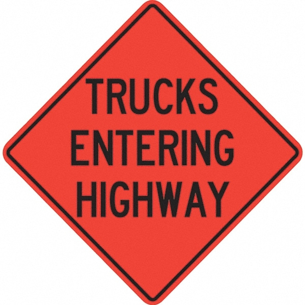 PRO-SAFE 07-800-4722-L Traffic Control Sign: Triangle, "Trucks Entering Highway"