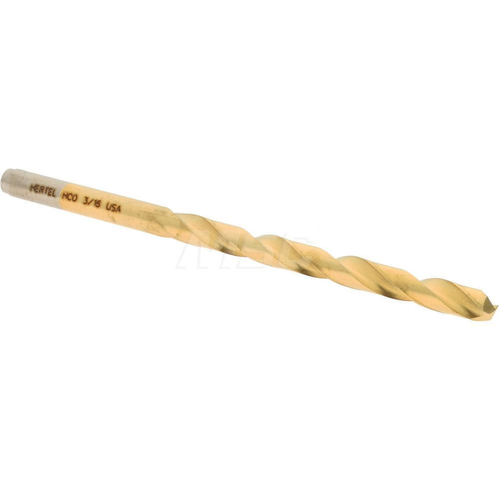 Hertel 04141032 Jobber Length Drill Bit: 3/16" Dia, 135 °, Cobalt