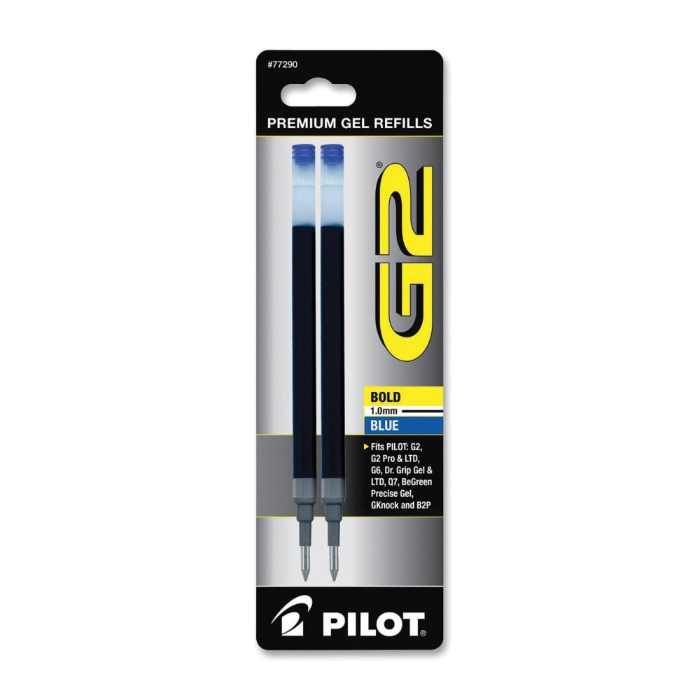 PILOT CORPORATION OF AMERICA 77290 Pilot G2 Gel Refills, Bold Point, 1.0mm, Blue Ink, Pack of 2 Refills