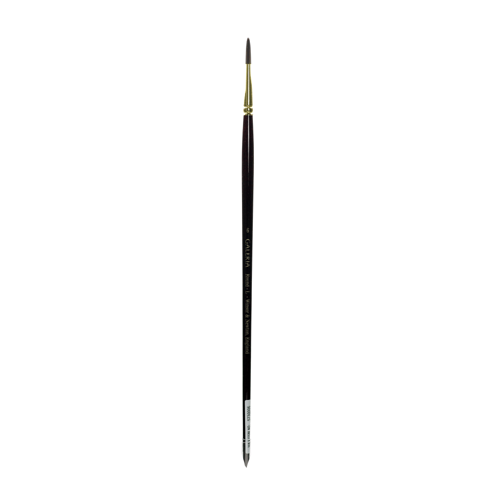 COLART FINE ART & GRAPHICS LTD. 5730006 Winsor & Newton Galeria Long-Handle Paint Brush, Size 6, Round Bristle, Polyester, Burgundy