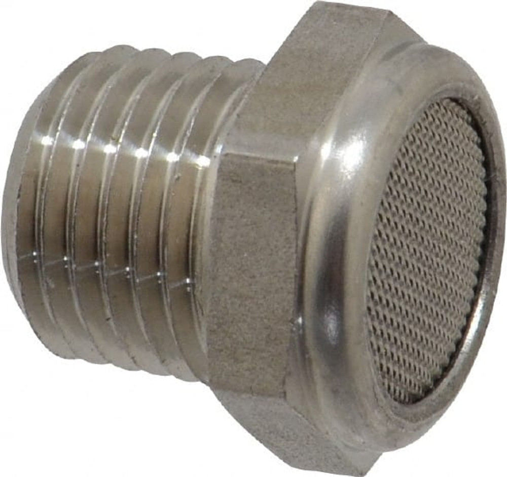 Legris 0683 00 14 Pneumatic Exhaust Muffler: 1/4" Male NPT, 108 dB