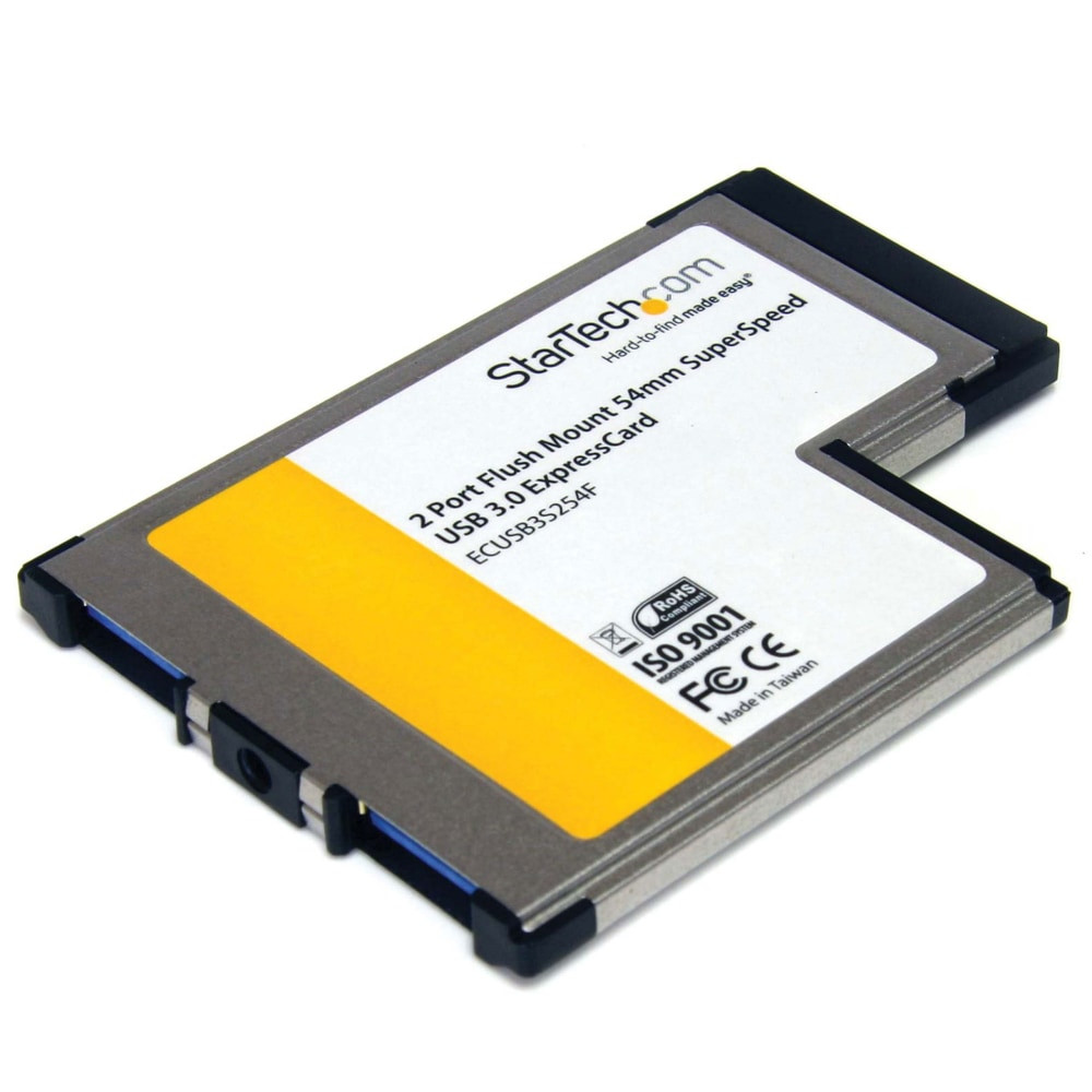 STARTECH.COM ECUSB3S254F  2 Port Flush Mount ExpressCard 54mm SuperSpeed USB 3.0 Card Adapter with UASP Support