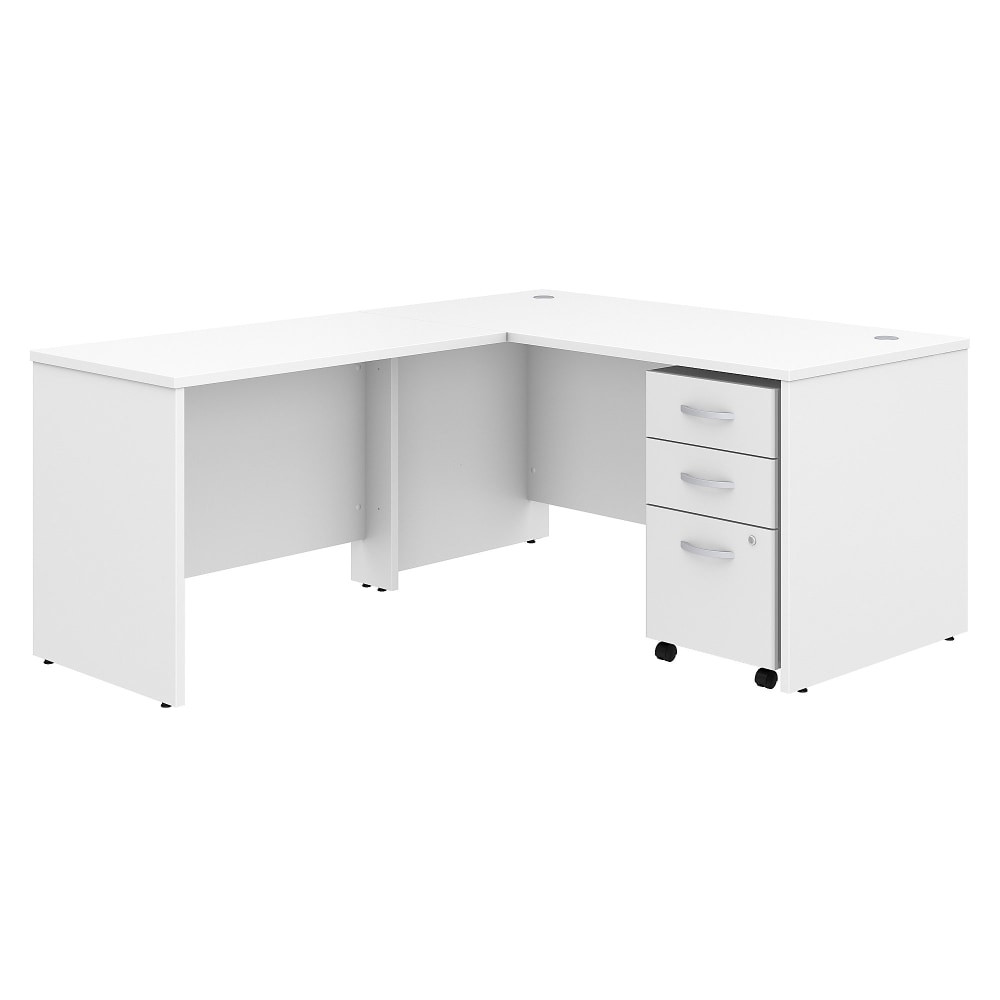 BUSH INDUSTRIES INC. STC008WH Bush Business Furniture Studio C 60inW L-Shaped Corner Desk With Mobile File Cabinet And Return, White, Standard Delivery