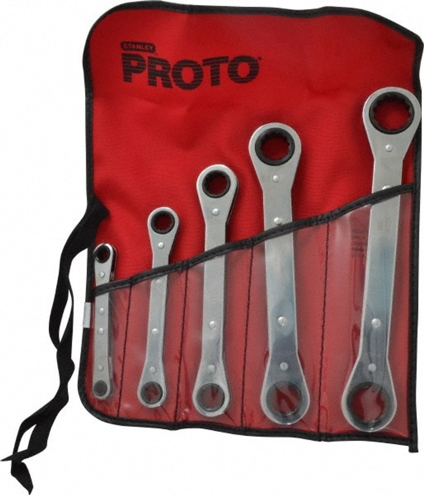 Proto J1190A Ratcheting Box Wrench Set: 5 Pc, Inch