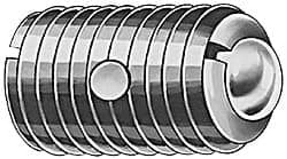 TE-CO 52921 Threaded Ball Plunger: 5/8-11, 0.375" Ball Dia, 63/64" Body Length, 0.096" Max Ball Reach