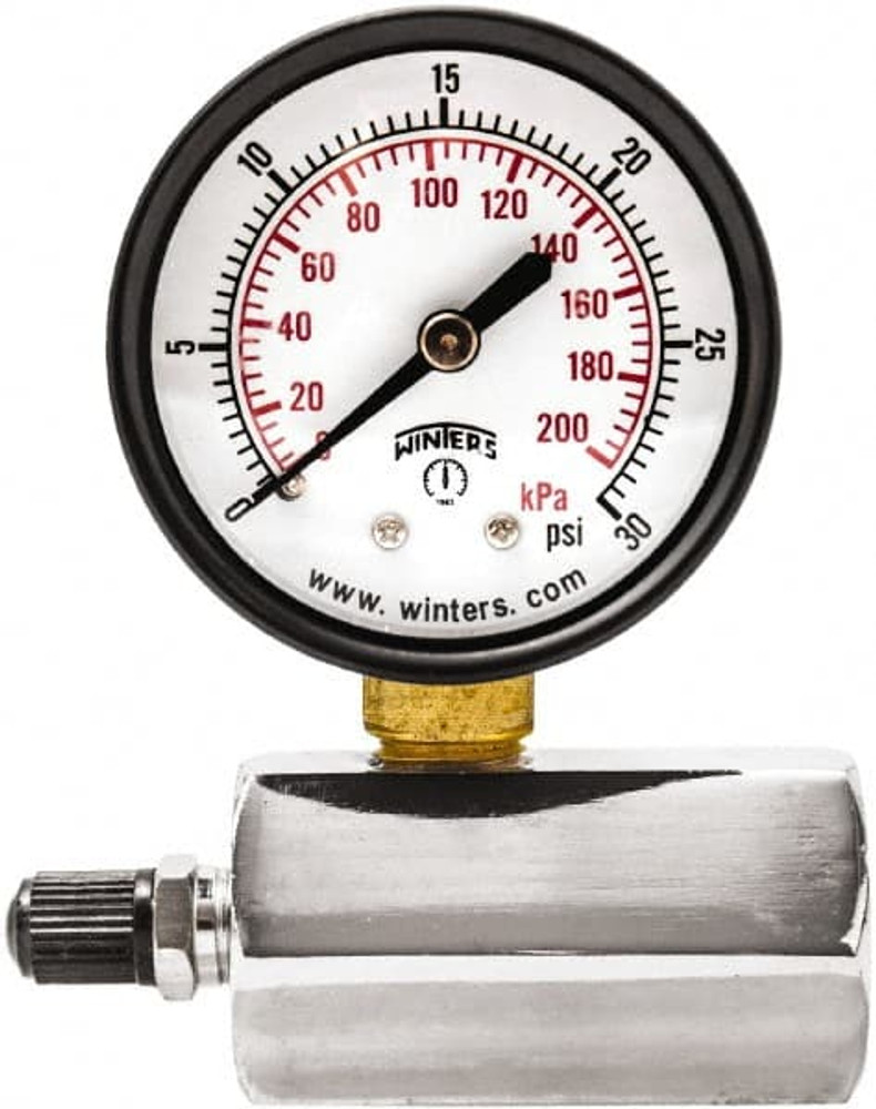 Winters PETG202 Pressure Gauge: 2" Dial, 3/4" Thread, NPT, Bottom Mount