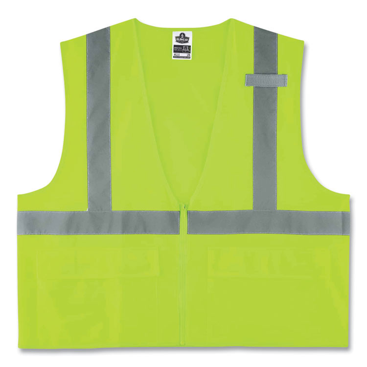 TENACIOUS HOLDINGS, INC. ergodyne® 21167 GloWear 8225Z Class 2 Standard Solid Vest, Polyester, Lime, 2X-Large/3X-Large