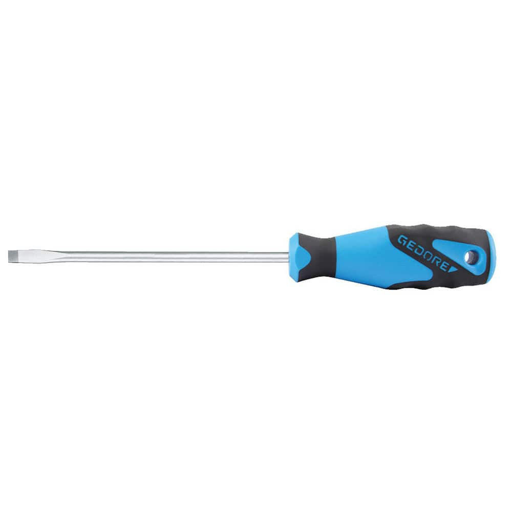 Gedore 6679510 Slotted Screwdrivers; Blade Width (mm): 6.50 ; Overall Length (mm): 260.0000 ; Handle Type: Ergonomic ; Handle Length: 110.00 ; Handle Color: Black; Blue ; Blade Material: Vanadium Steel