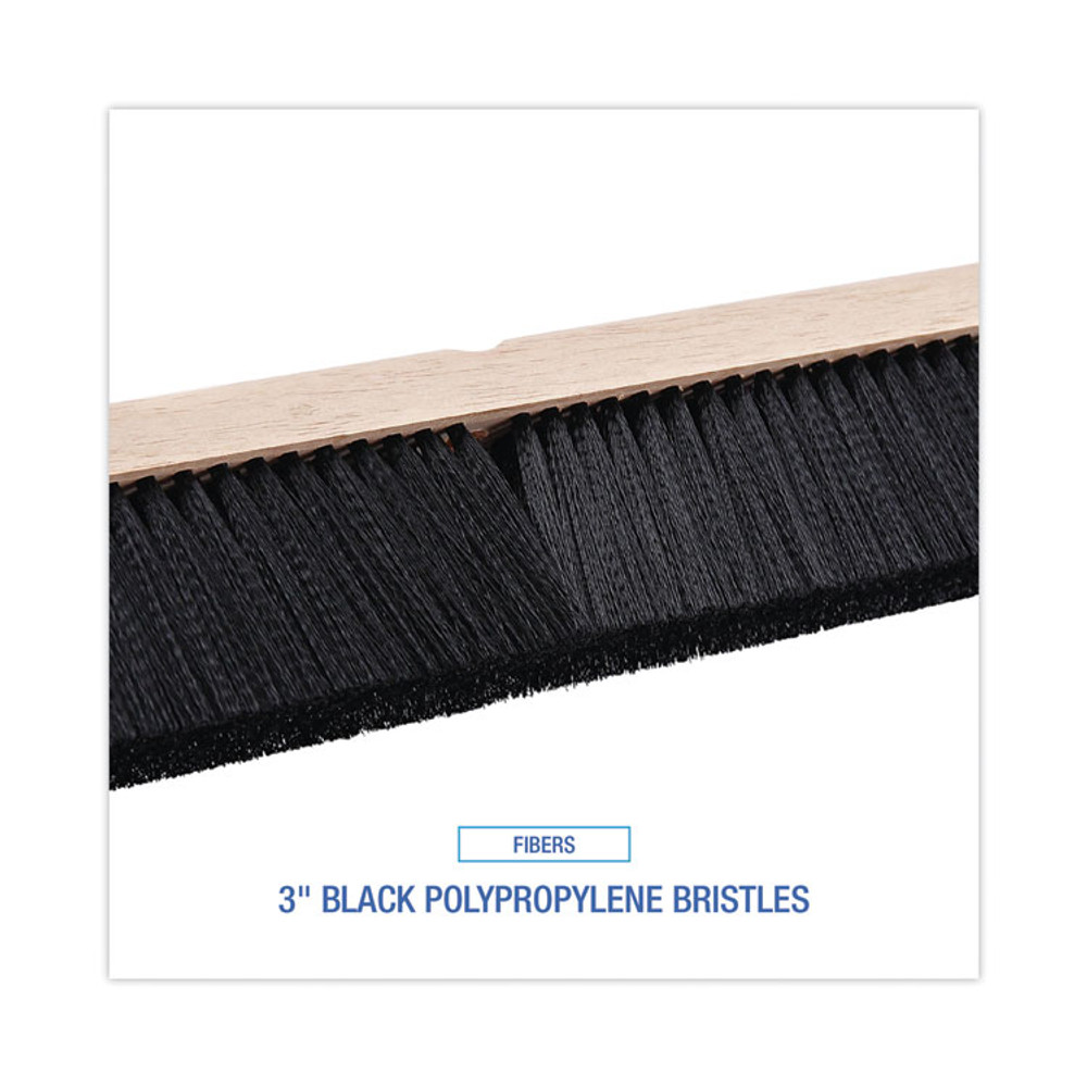 BOARDWALK 20636 Floor Brush Head, 3" Black Polypropylene Bristles, 36" Brush
