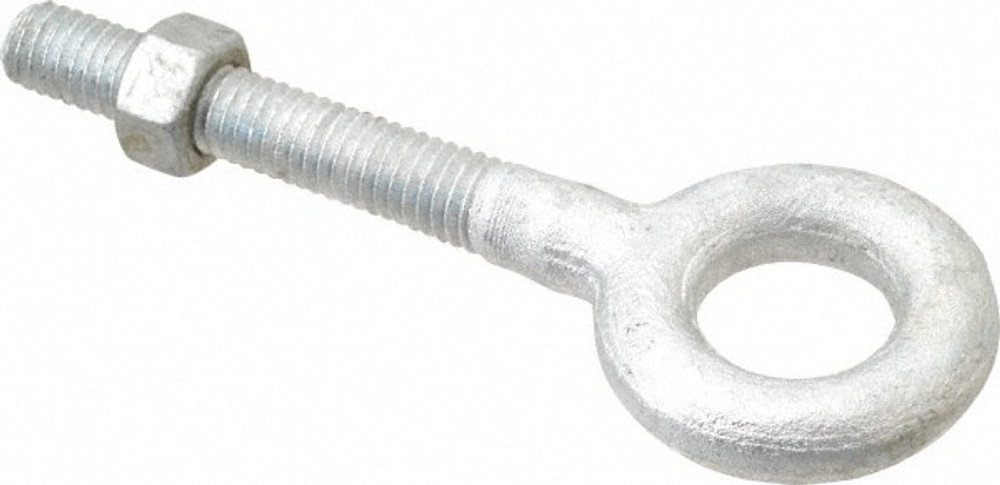 Gibraltar P12330GB Fixed Lifting Eye Bolt: Without Shoulder, 1,200 lb Capacity, 3/8-16 Thread, Grade 1030 Steel