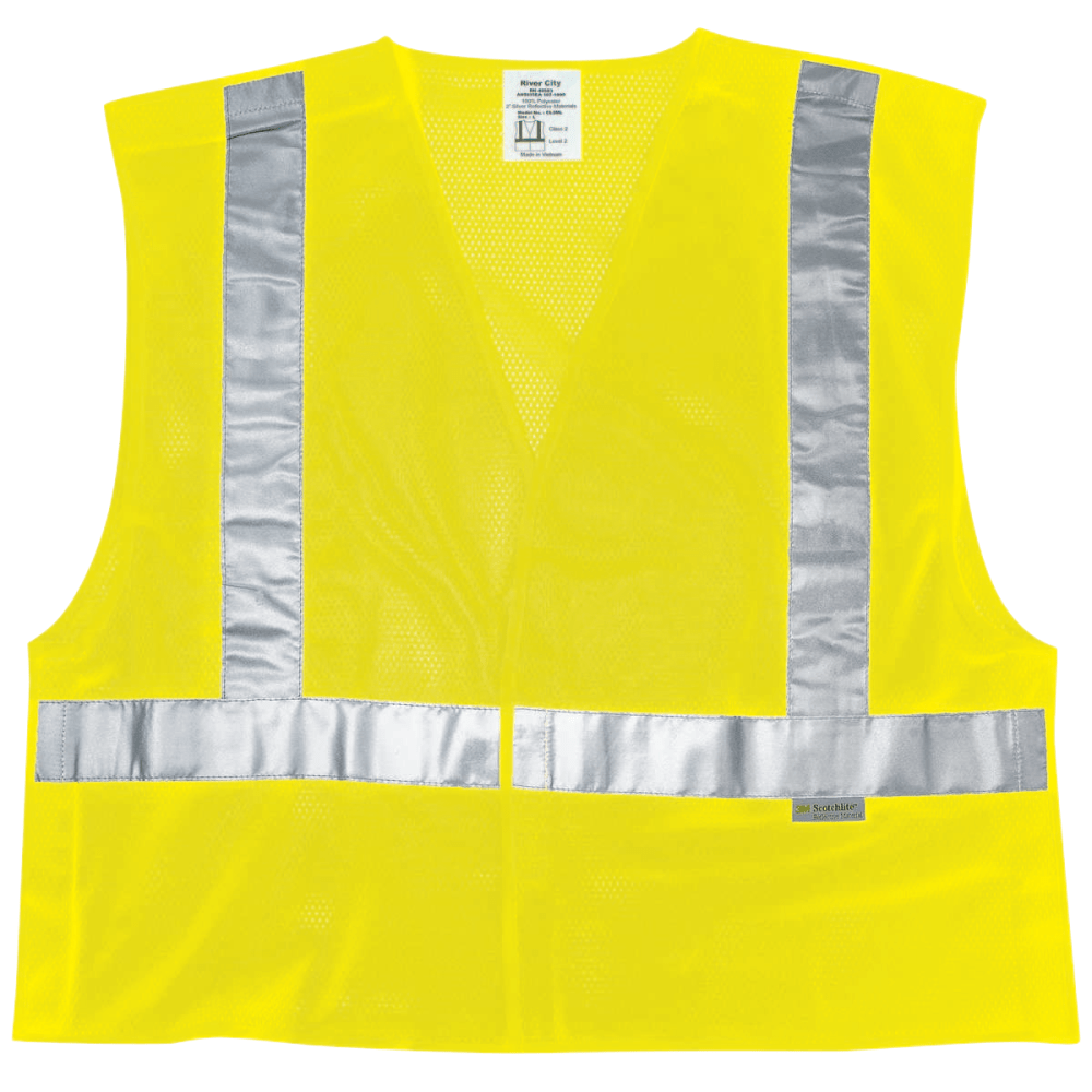 MCR SAFETY CL2MLM Luminator Class II Tear-Away Safety Vests, Medium, Fluorescent Lime