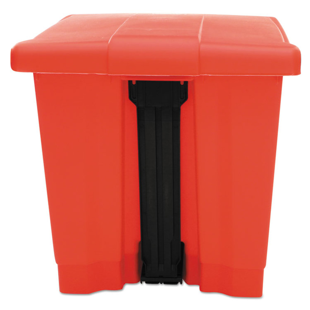 RUBBERMAID COMMERCIAL PROD. 6143 RED Indoor Utility Step-On Waste Container, 8 gal, Plastic, Red
