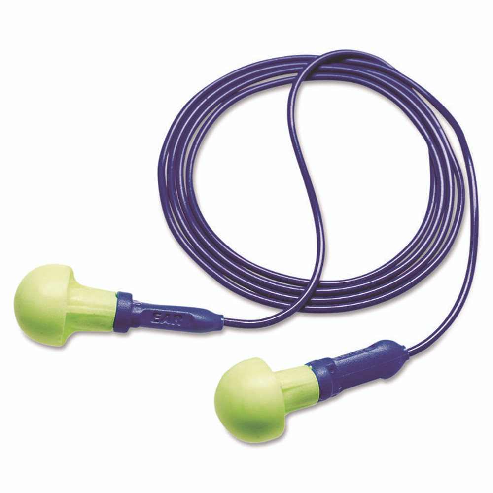 3M/COMMERCIAL TAPE DIV. 3181001 E-A-R Push-Ins Reusable Earplugs, Corded, 28 dB NRR, Blue/Yellow, 100 Pairs