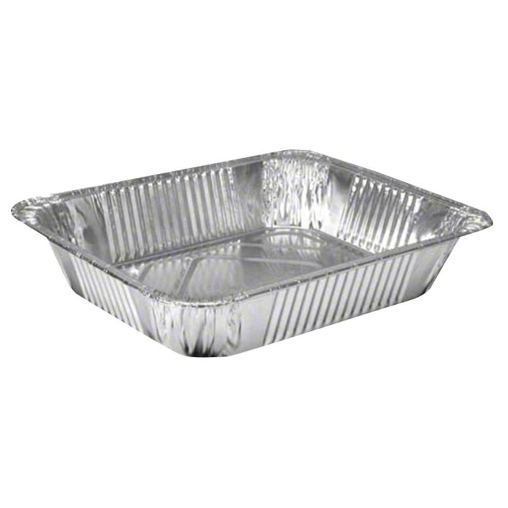 HFA 321-40-100  Half Size Foil Pans, 128 Oz, 12 3/4in x 10 3/8in x 3 3/16in, Silver, Carton Of 100