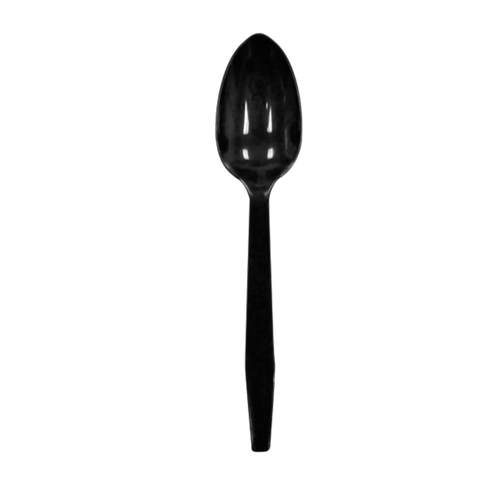 Goldmax 20671  Heavyweight Plastic Utensils, Spoons, Black, Carton Of 1,000