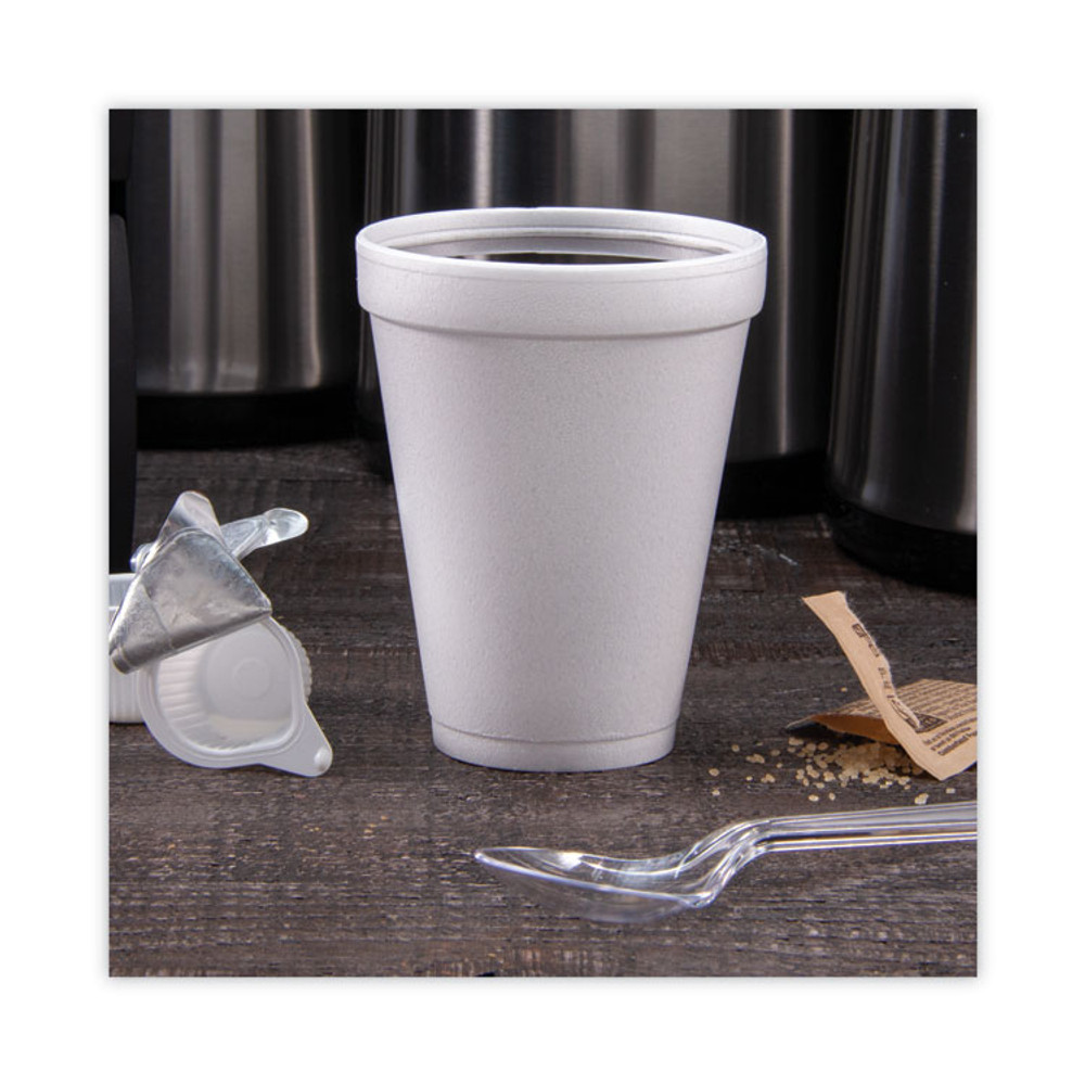 DART 12J12BG Foam Drink Cups, 12 oz, White, 25/Pack