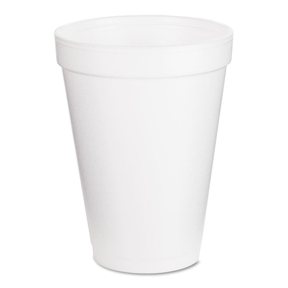 DART 12J12BG Foam Drink Cups, 12 oz, White, 25/Pack